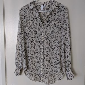 BP. Shear Floral Button-Up Tunic Size S